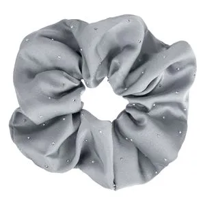 Elastic de păr textil gri cu strass argintiu, 1 bucată