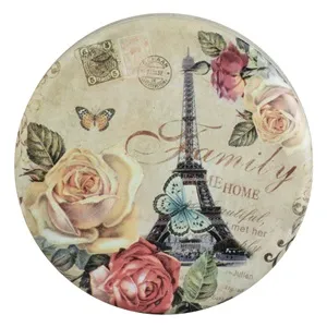 Lumânare decorativă parfumată cu 3 fitiluri, cutie metalică Turnul Eiffel – poza 4