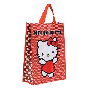 Sacouă multifuncțională din PP, roșie, cu model Hello Kitty, 36x15x45cm