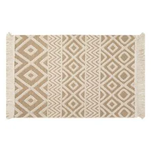 Covor Decorativ Bej Crem Tufted cu Franjuri - Stil All Season