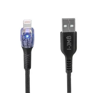 Cablu USB 8-Pin cu LED, 1.2m, Negru, Impletit