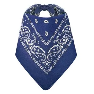 Bandana din Bumbac Albastru cu Model Paisley 54x54cm