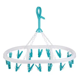 Set 20 Carlige pentru Uscator de Rufe Oval din Plastic Alb – poza 2