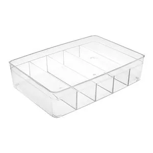 Organizator din Plastic Transparent cu 5 Compartimente pentru Sertare 30x21x7.5c