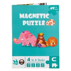 Puzzle Magnetic Set 4 Imagini cu Fructe, Mașini și Animale