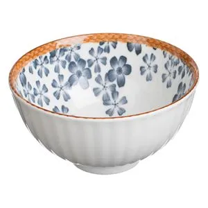 Bol decorativ din portelan floral alb, 250 ml