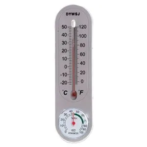 Termometru de perete cu higrometru, 22 cm, gri