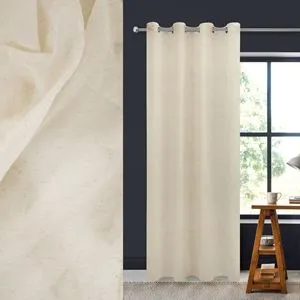 Perdea Decorativă Ecru cu Textură și Inele pentru Suspendare