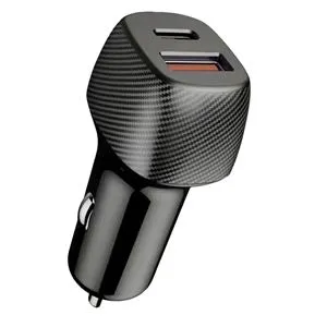Incarcator Auto 48W, 2 Porturi USB & Type-C, Negru