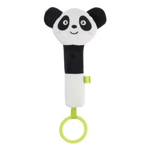 Jucarie zornaitoare de plus cu inel de dintitie, Panda, 17 cm