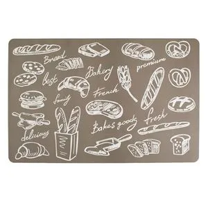 Suport farfurie din plastic, Taupe, 43.5x28.5cm, Design pâine