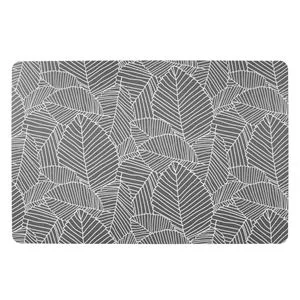 Suport Farfurie Gri cu Model Liniar Frunze din Plastic 43.5x28.5cm