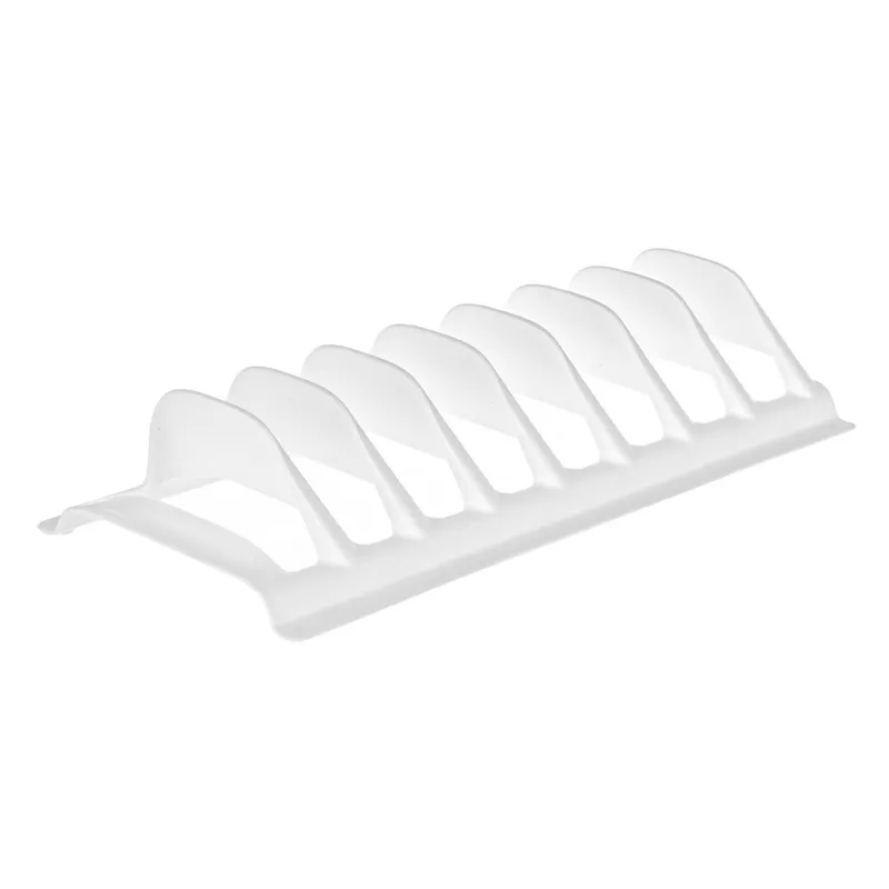 Suport din plastic alb cu 8 spații pentru capace și farfurii