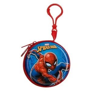 Portofel Metalic Rotund cu Breloc Spiderman pentru Copii