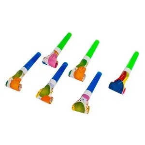Set de suflatori party cu model colorat - 6 buc