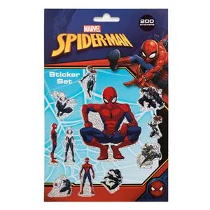 Set Autocolante cu Model Spiderman, 200 buc, Multicolor