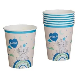 Set de Pahare de Petrecere Carton Tematic Prince și Elefant