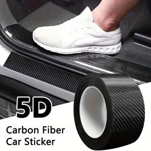 Banda adezivă vinil cu fibre de carbon 5D negru