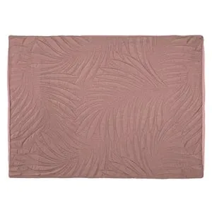 Față de Pernă Roz cu Model Frunze, 70x50 cm, Textil Decorativ – poza 2