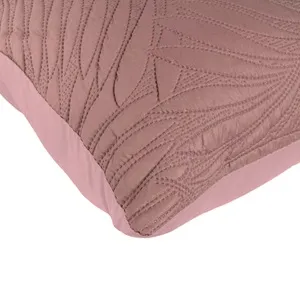 Față de Pernă Roz cu Model Frunze, 70x50 cm, Textil Decorativ – poza 5