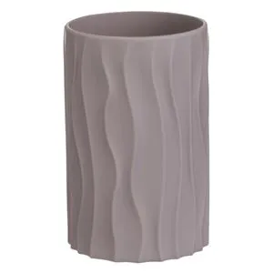 Suport Plastic pentru Periuta de Dinti Model Waves, Culoare Taupe
