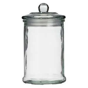 Recipient Cilindric din Sticlă cu Capac pentru Dulciuri