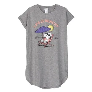 Camisă relaxantă gri cu imprimeu Snoopy pentru femei - Stil vară – poza 2
