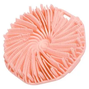 Burete de baie din silicon, rotund, 11 cm, roz
