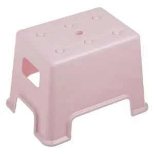 Taburet Plastic Roz Matlasat cu Perni de Silicon Anti-Alunecare
