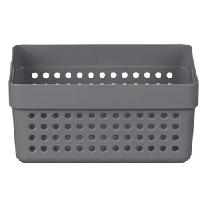 Set 2 Coșuri de Depozitare din Plastic Antracit Perforate cu Manere 1,25L – poza 3