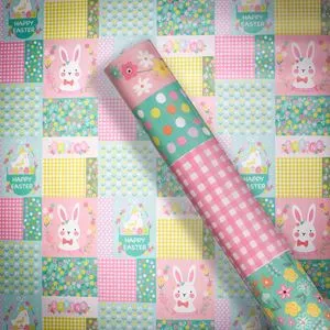 Hartie de ambalat cu model de Paste, 150x70 cm, multicolor