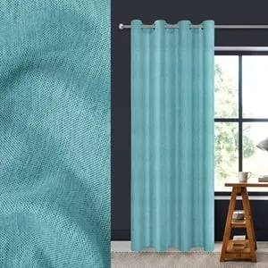 Draperie Decorativă Turcoaz cu Inele – Eleganță și Confort