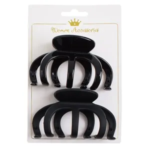 Set 2 Clame de Păr Negre, Mată și Lucioasă pentru Femei – poza 3