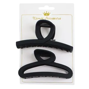 Clame de păr tip buclă, Negru Mat, 11 cm, Set de 2 bucăți – poza 3