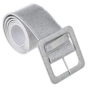 Curea lată cu glitter argintiu pentru deghizare