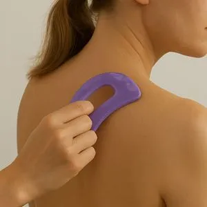 Instrument de masaj Gua Sha pentru corp, 18x7 cm, Lila