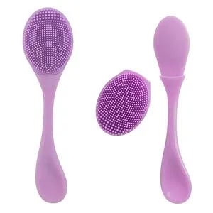 Set 2 Spatule și Pensule pentru Față, 14 cm, Lila, Silicon