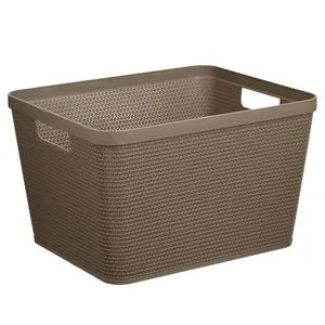 Cos de Depozitare din Plastic cu Manere și Model Ratan 20L