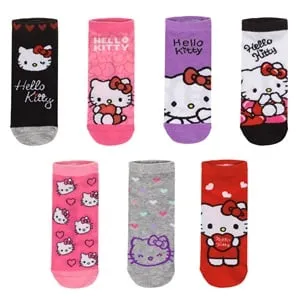 Sosete scurte Hello Kitty pentru femei - 7 perechi de culori diverse