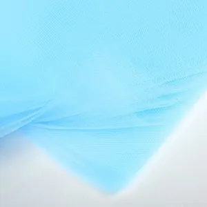 Tul albastru pre-tăiat 24x24 cm pentru mărturii DIY, 100 bucăți – poza 2