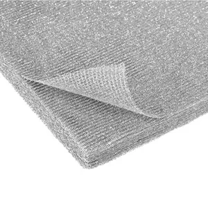 Tul decorativ argintiu cu glitter 36x36cm, 25 bucăți pentru DIY – poza 4