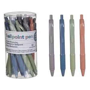Set Pixuri Ball Pen cu Grip, 4 Culori, 18 Bucăți