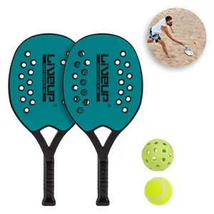 Set Rachete Tenis de Plaja cu 2 Mingi, 2 buc, Turcoaz
