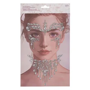 Strasuri Autocolante Crystal, Picături Argintii, pentru Față & Gât – poza 2