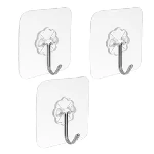 Set de 3 Autocolante Transparente Floare Reliefate 6x6cm