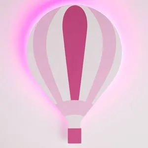 Lampă decorativă LED în formă de balon cu aer cald, alb și roz – poza 2