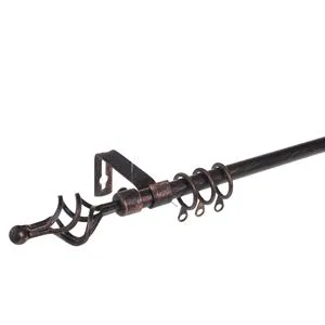 Galerie de Perdea Metalică Ajustabilă Negru Bronze Brushed