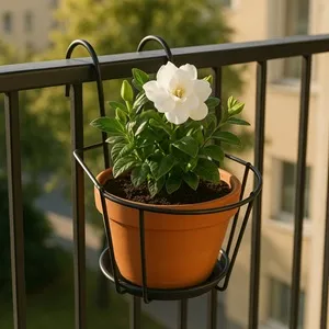 Suport Ghiveci Metalic Negru Suspendabil pentru Balcon – poza 3