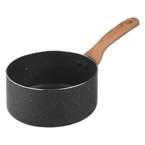 Oală antiaderentă cu mâner de lemn, 16 cm, pentru toate plitele