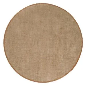 Suport Farfurii Rotund din Iuta cu Margine Maro Ø35cm